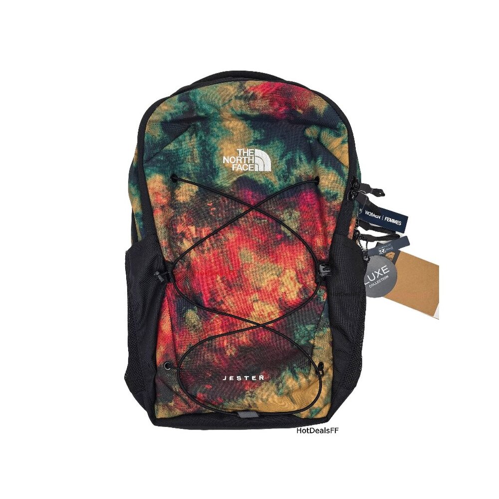 The North Face Women's Jester Luxe Laptop Backpack / Bookbag Tie Dye / Black